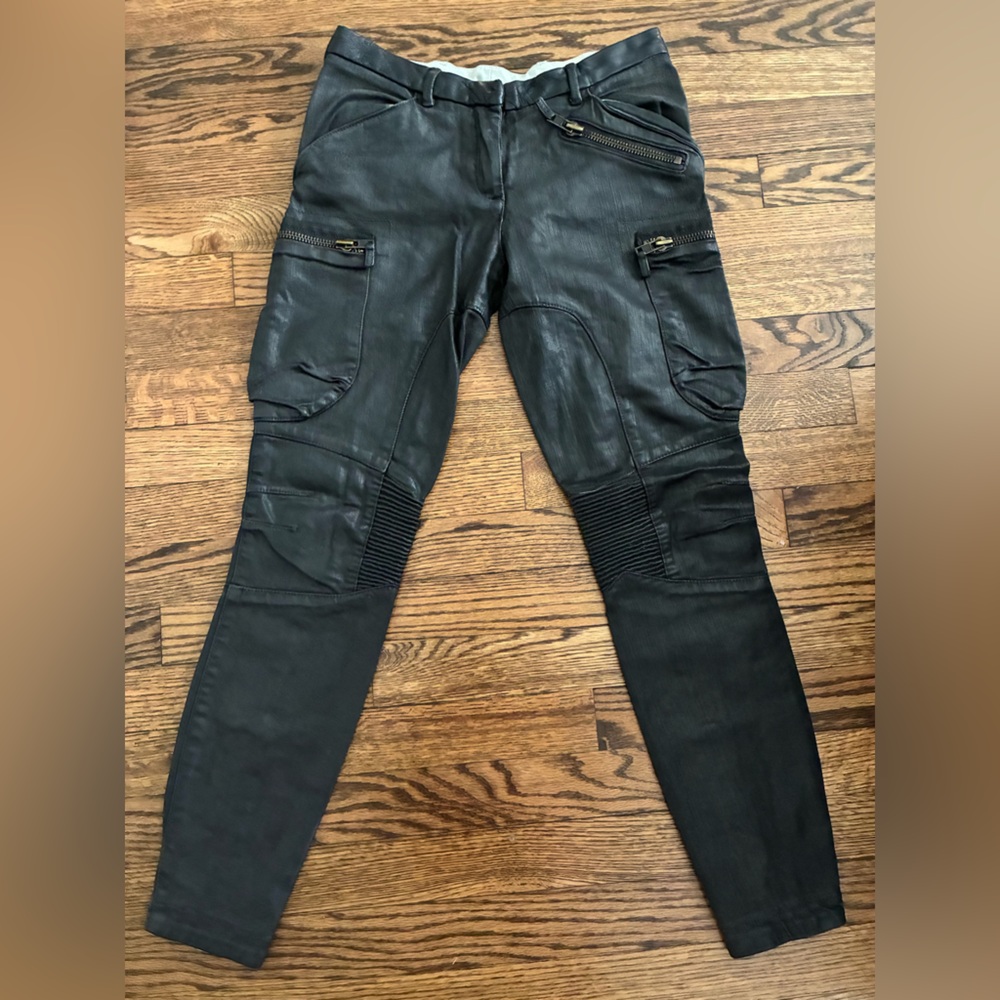 Allsaints aviator gloss biker pants size 0